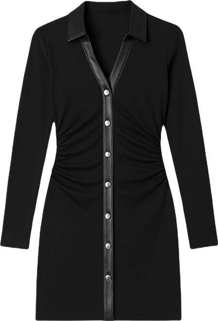 Michael  Women's Ruched V-Neck Mini Dress