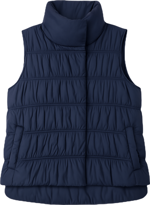 Women's High-Collar Ruched Vest