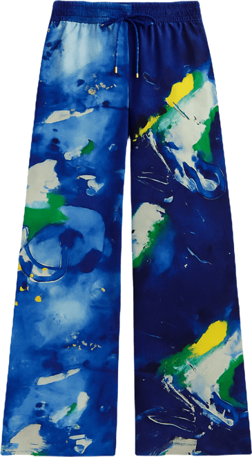 Petite Abstract Print Wide-Leg Pants