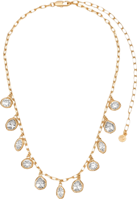 Gold Plated Liquid Crystal Charm Necklace