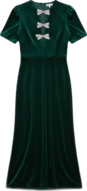 Women's Occasion Velvet Bow Midaxi Dress.