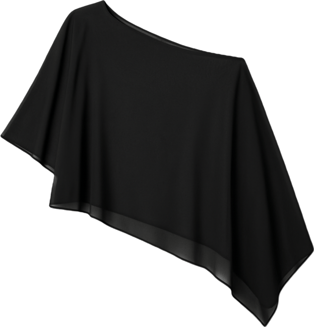 Women's Sheer Chiffon Asymmetric Poncho