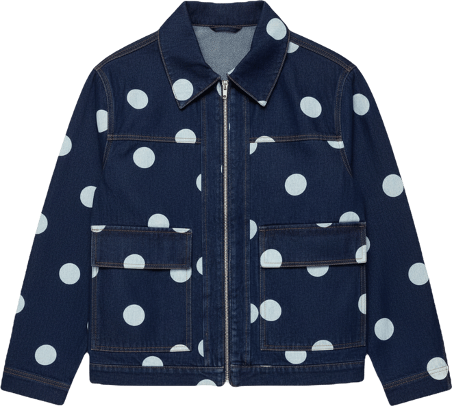 Women's Leyah Polka Dot Oversized Denim Jacket