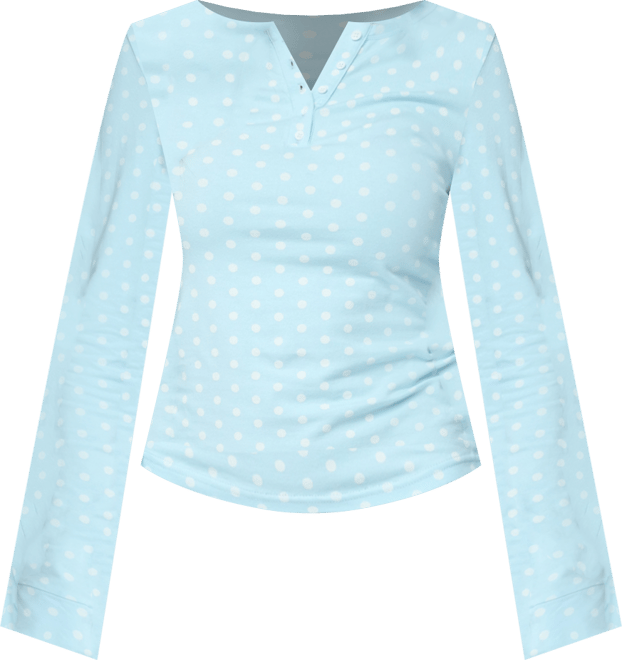 Women's Keana Polka Dot Henley Top