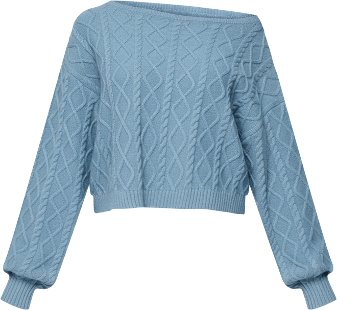 Women's Oversized Off Shoulder Cable Knit Sweater