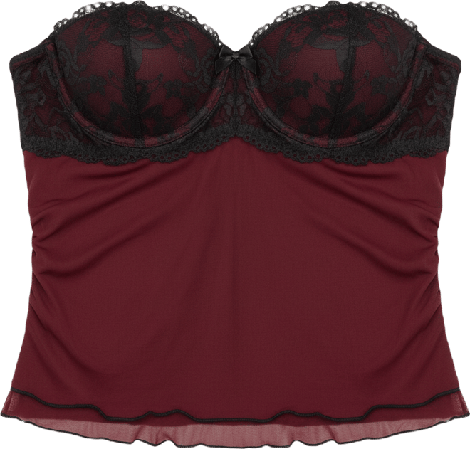 Women's Contrast Lacey Mesh Bra Top