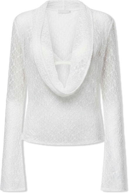 Women's Lera Lacey Sheer Mesh Top