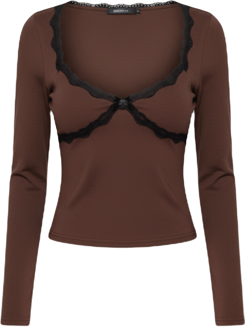 Women's Porta Contrast Lacey Top