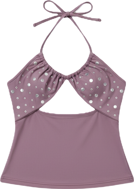 Women's Luana Studded Cut Out Halter Top