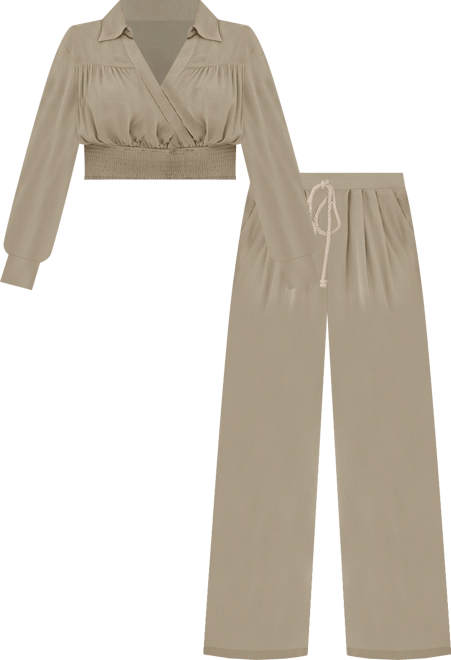 Women's Two-Piece Wide-Leg Matching Set