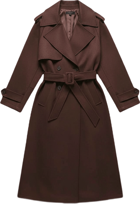 Women's Cuff Detail Belted Coat