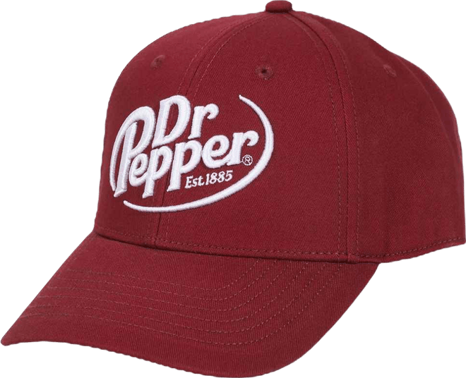 Men's Dr Pepper Embroidered 3D Logo Red Traditional Adjustable Hat
