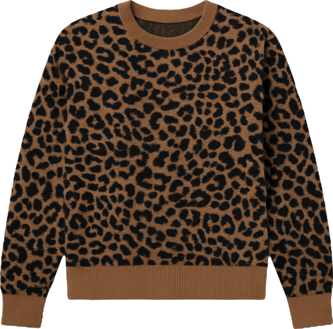 Women's Leopard-Print Knitted Sweater