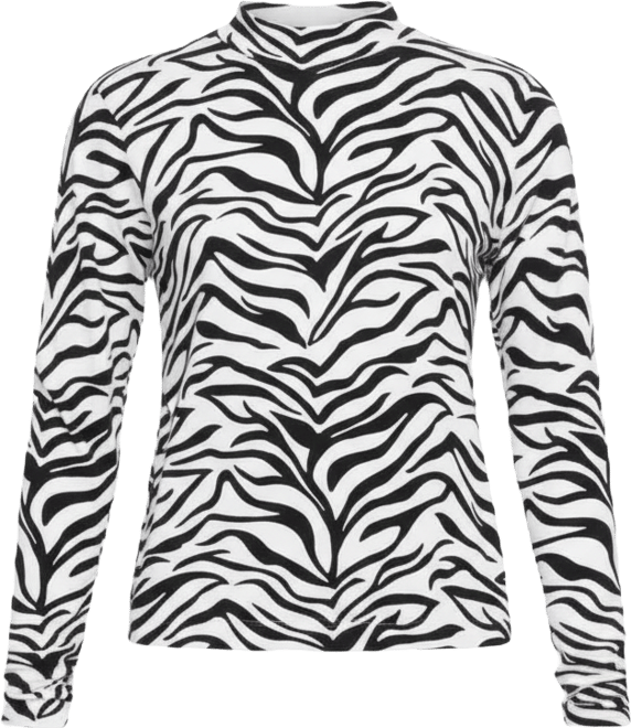 Women's Zebra Printed Feather Weight Top Animal Print Sweater
