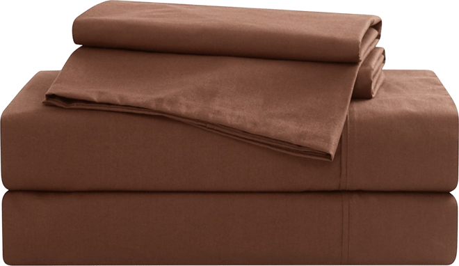 Solid Cotton Percale 4-Pc. Sheet Set, King