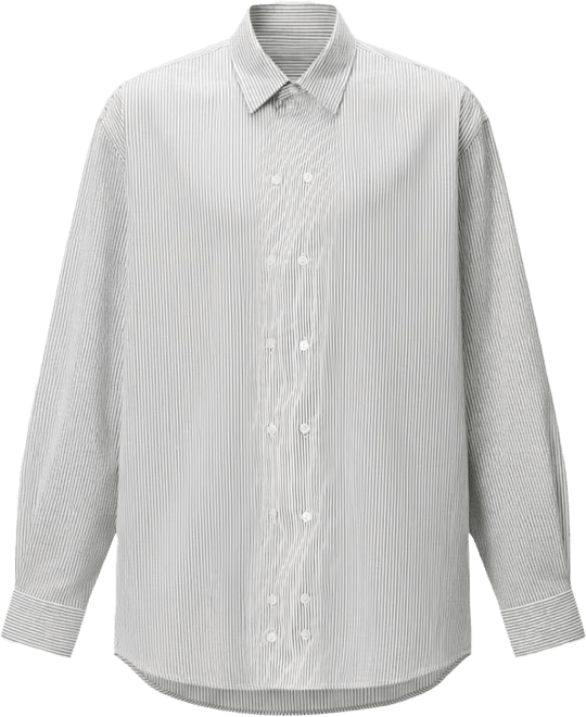 Men's Striped Cotton-Blend Woven Relaxed-Fit Shirt