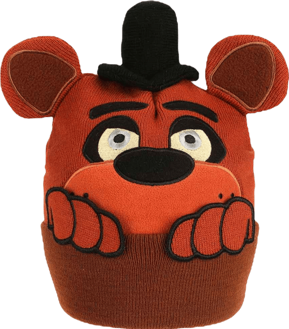 Men's Peekaboo Hands Brown Knit Beanie