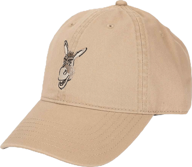 Men's Embroidered Donkey Face Tan Unstructured Baseball Cap