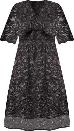 Women's Starry Sequin Lace V-Neck Cocktail Dress with Pockets