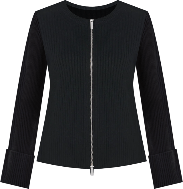 Women's Zip-Front Ribbed-Knit Sweater, Macy's Exclusive