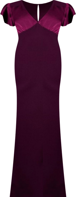 Women's V-Neck Angel Short Sleeve Maxi Dress