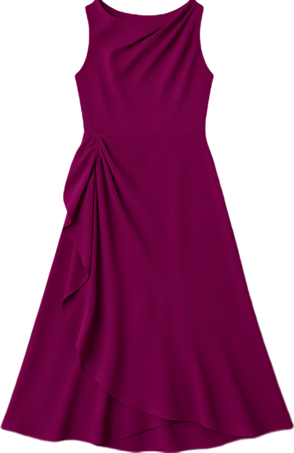 Crepe Ruffle Dress With Low Back