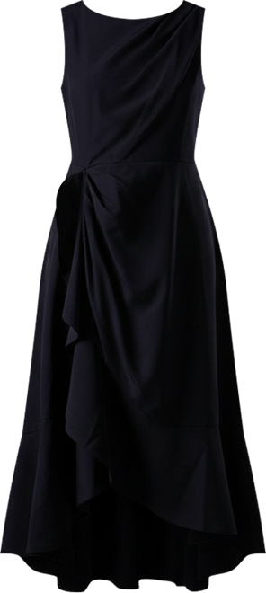 Crepe Ruffle Dress With Low Back