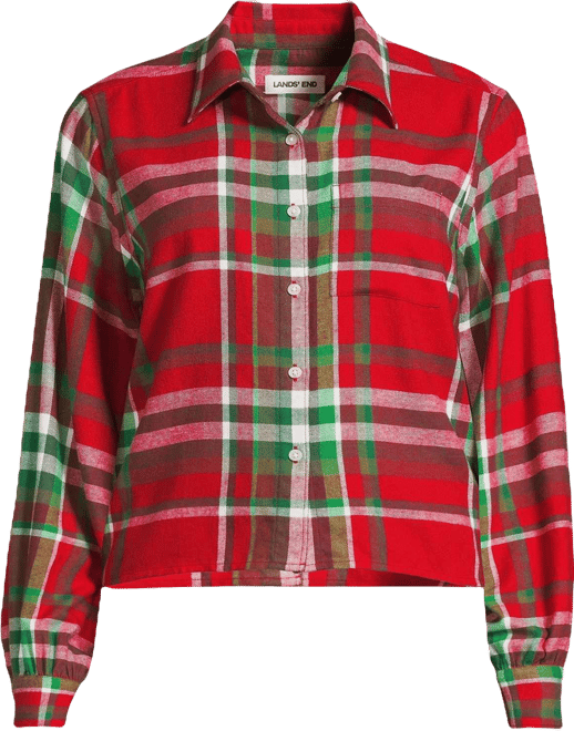Plus Size Cropped Flannel Shirt