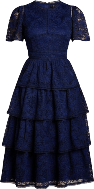 Petite Tiered Lace Dress