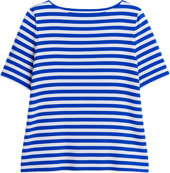 Plus Size Striped Boat Neck T-Shirt