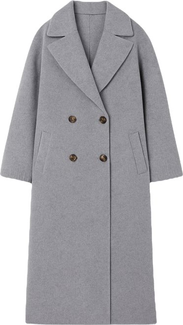 Women's Oversized Pleat Back Detail Maxi Coat