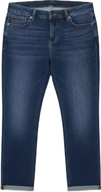 Women's Women'sDenim Mid Rise Boyfriend rolled in 25.5" inseam