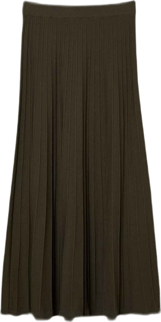 Women's Textured Knit Full Midi Skirt