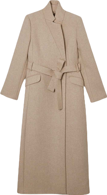 Women's Wool Notch Neck Tailored Maxi Coat