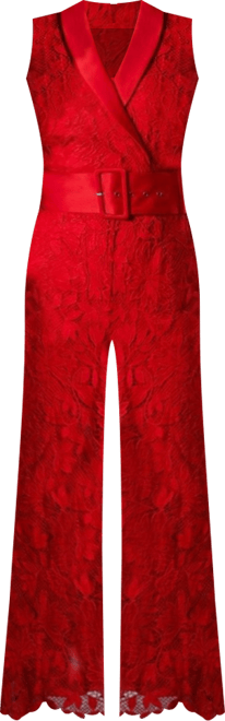 Women's Lisa Lace Belted Jumpsuit