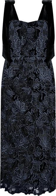 Women's Velvet Lace Tie Shoulder Dress