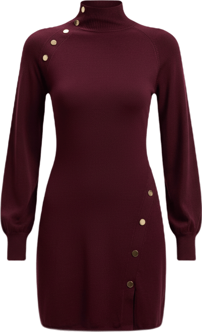 Women's Viscose Blend Popper Knit Mini Dress