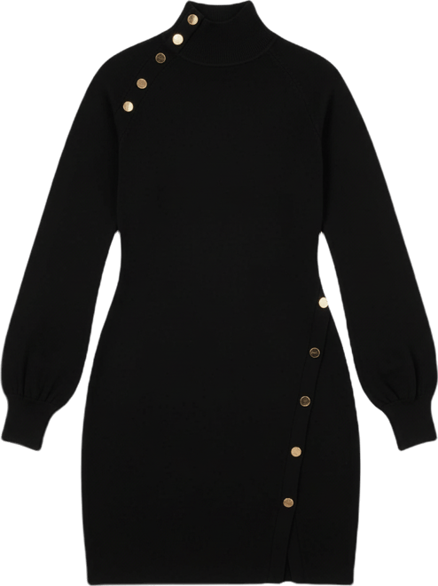 Women's Viscose Blend Popper Knit Mini Dress