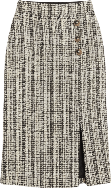 Women's Sequin Tweed Midi Skirt