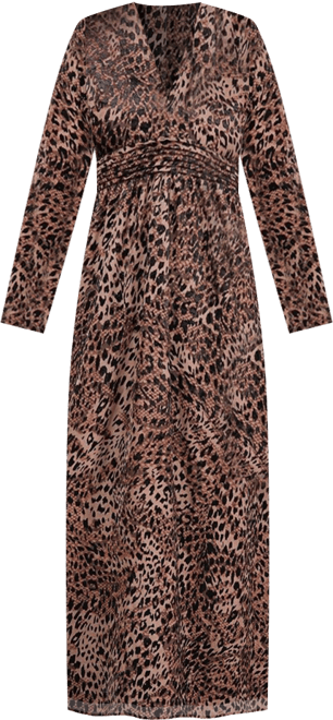 Plunge Neck Waisted Midi Dress