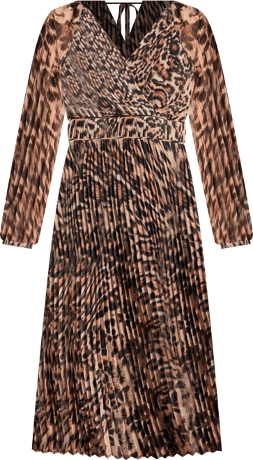 Women's Long Sleeve Chiffon Wrap Midi Dress