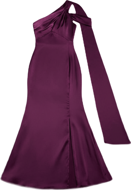 Women's Satin Fishtail Maxi Dress