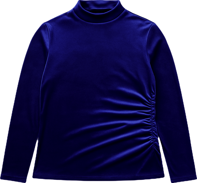Plus Size Velvet Mockneck Top