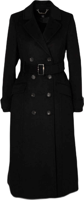 Women's Wool Blend Belted Midi Coat