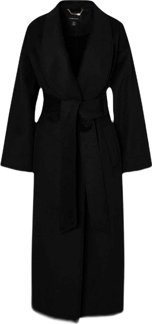 Women's Brushed Wool Wrap Tailored Maxi Coat