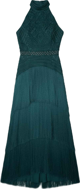 Women's Beaded Halter Neck Woven Maxi Dress