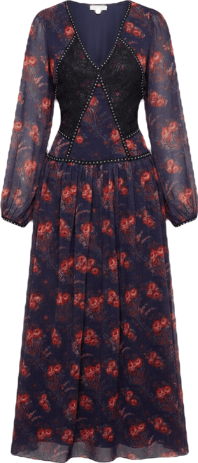 Women's Plunge Neck Pleated Maxi Dress