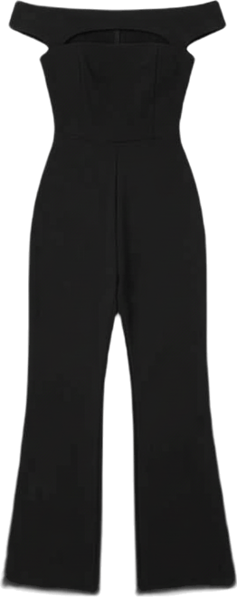 Women's Off the Shoulder Cut Out Wide Leg Jumpsuit