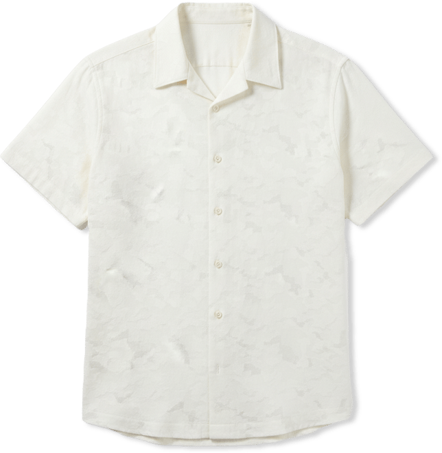 Men's Alden Clip Jacquard Short-Sleeve Woven Button-Front Shirt