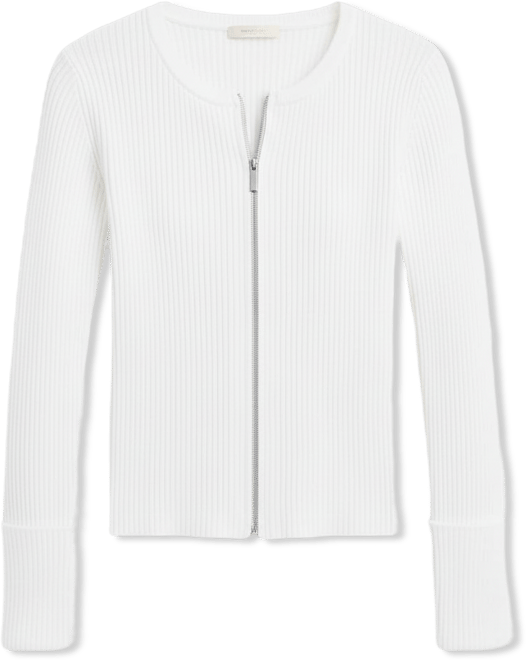 Women's Zip-Front Ribbed-Knit Sweater, Macy's Exclusive